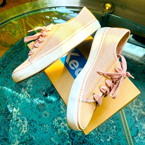 ✨Keds✨ Double Up Suede & Sparkle Blush Sneakers - Picture 9 of 15